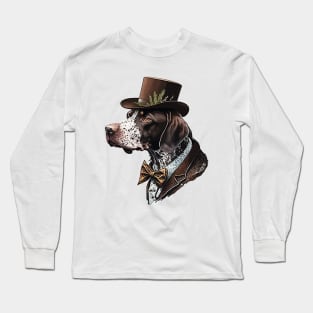German shorthaired pointer with top hat Long Sleeve T-Shirt